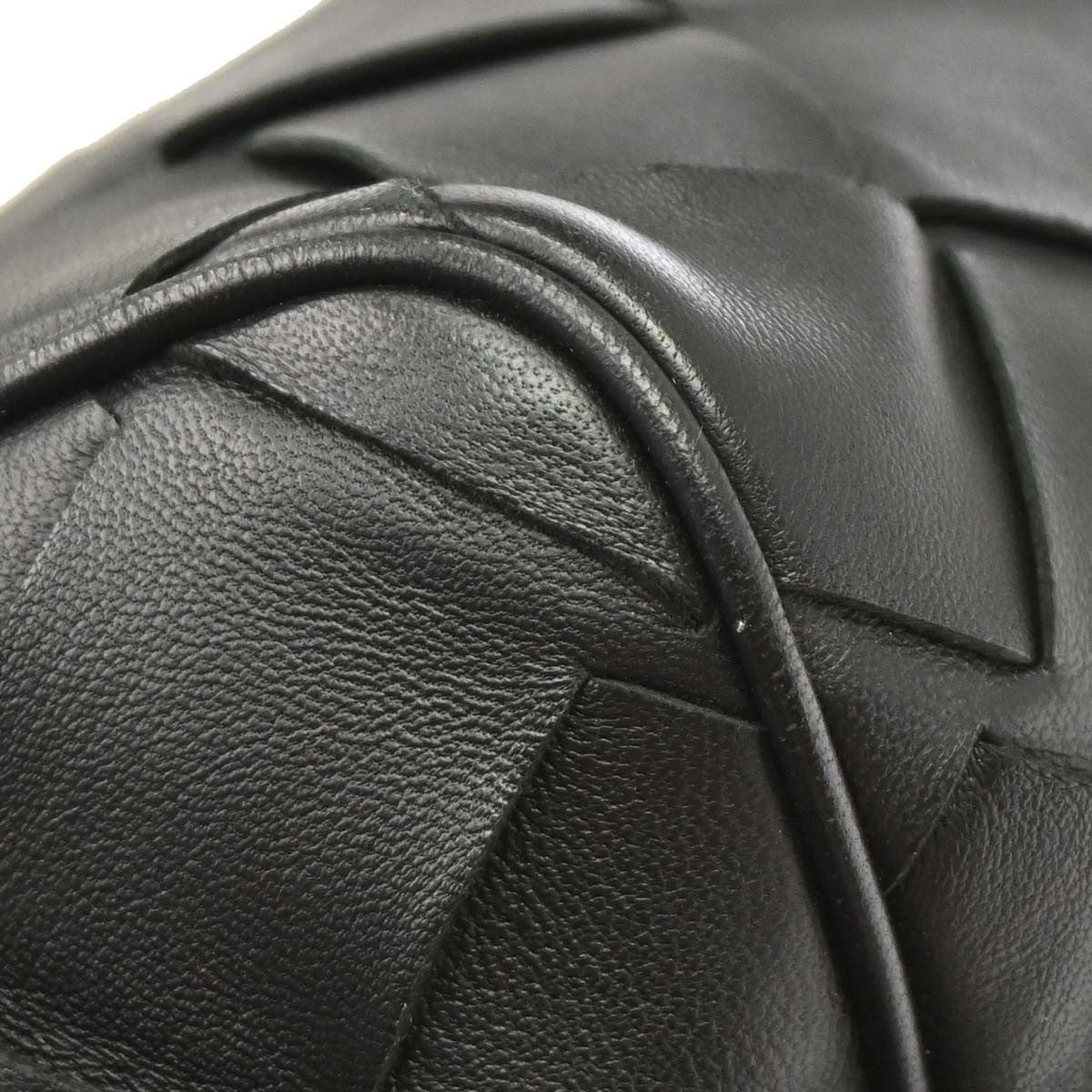 Bottega Veneta Zip Clutch Leather with Intrecciato Snakeskin Detail, Black, Leather, Clutch