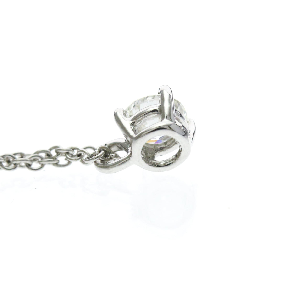 Tiffany & Co. Solitaire Pendant Platinum with Emerald Cut Diamond, Silver, Platinum, Necklace