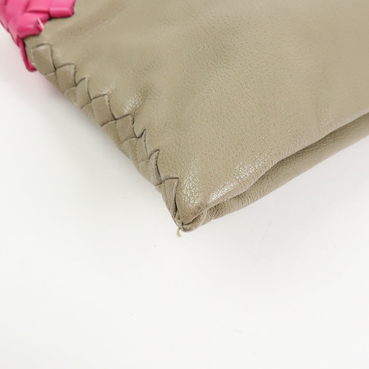 Bottega Veneta Zip Pouch Clutch Intrecciato Nappa, Beige, Leather, Clutch
