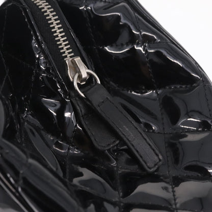 Chanel Lipstick Open Patent Vinyl, Black, Patent Leather, Tote Bag