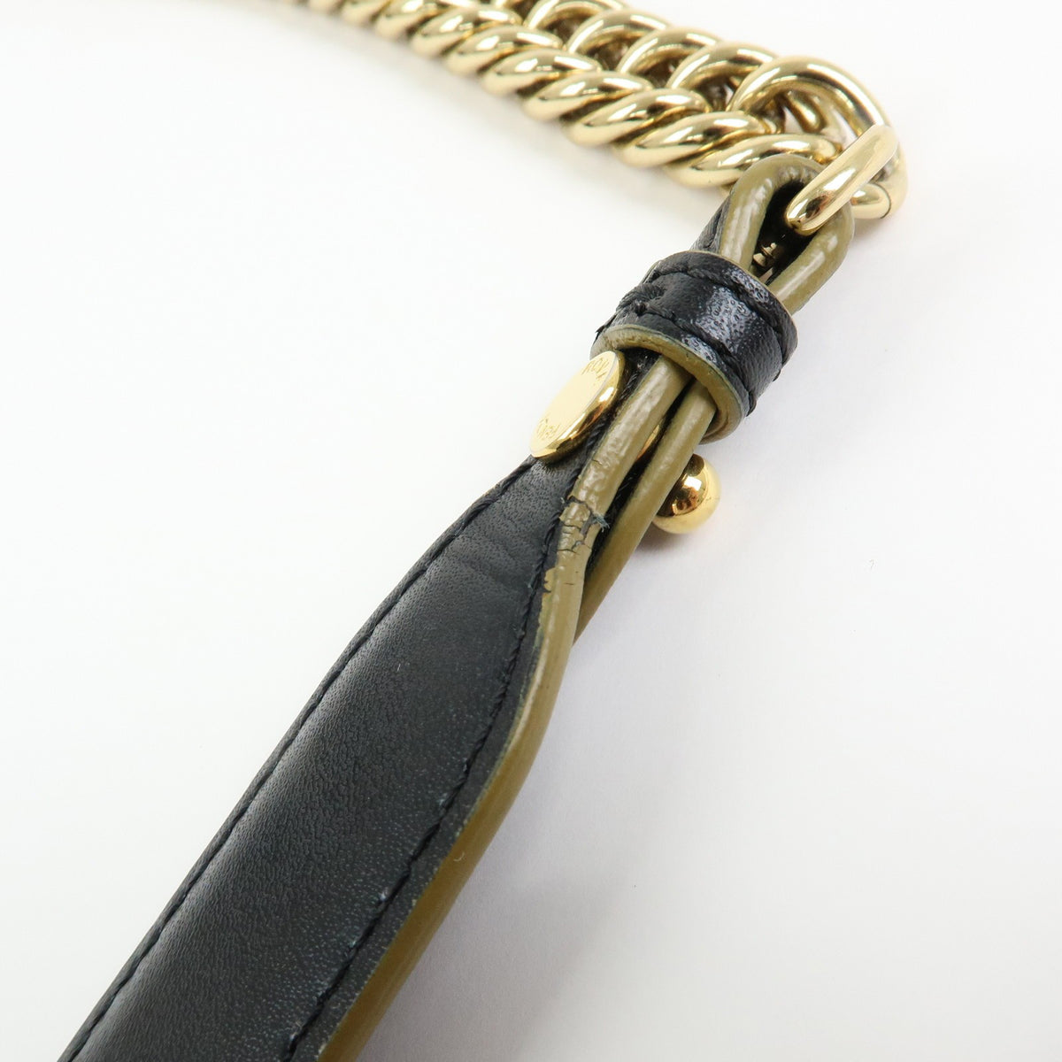 Fendi Kan I Leather, Black, Leather, Shoulder Bag