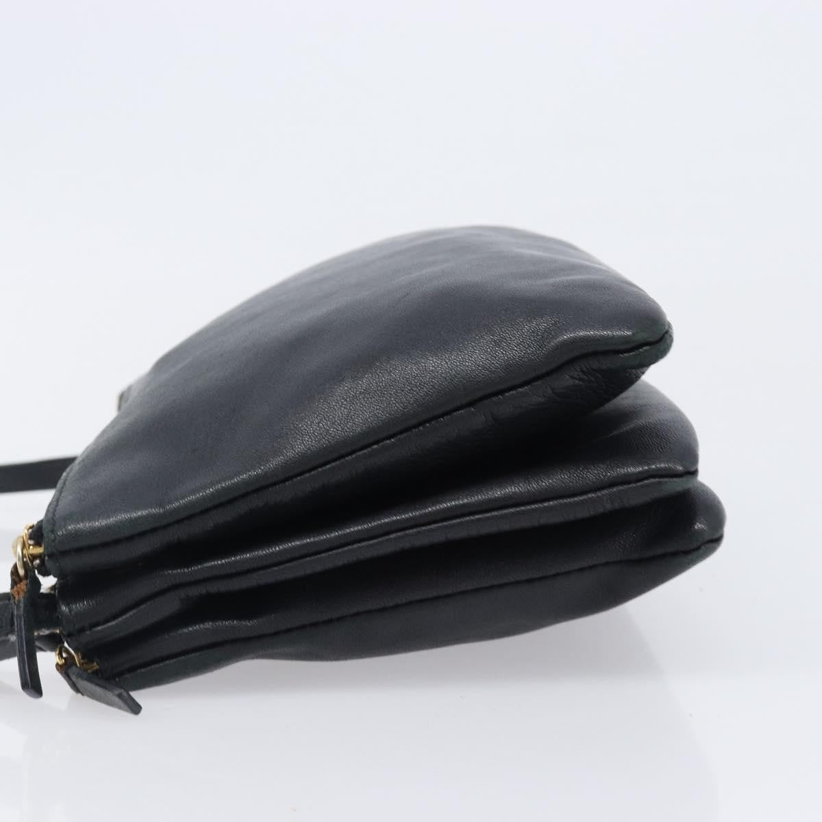 Celine Trio Leather, Black, Leather, Crossbody Bag