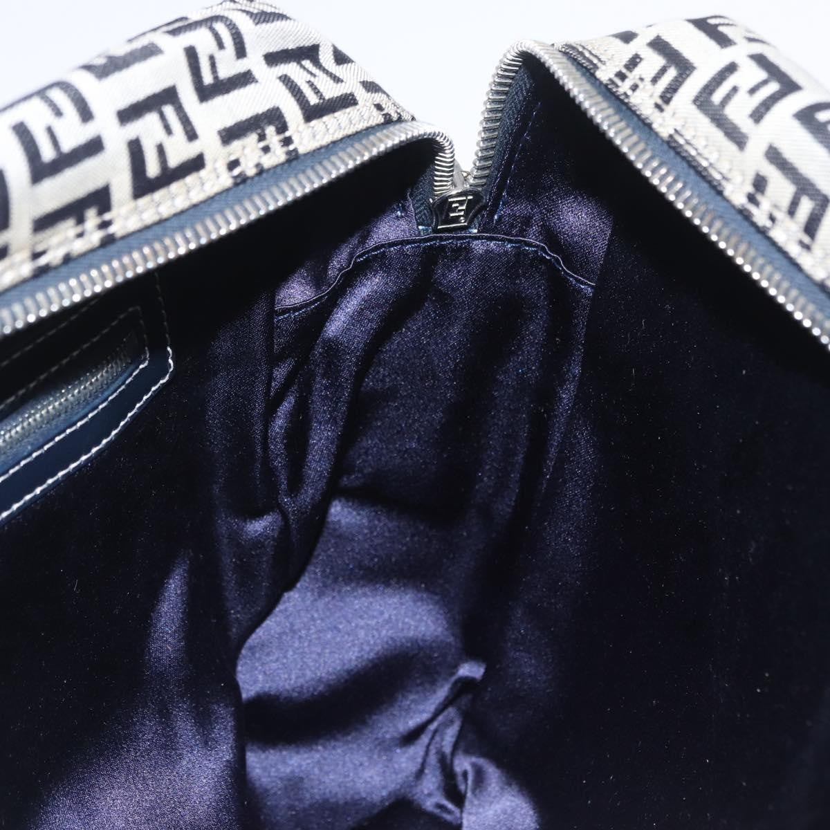Fendi Shoulder Zucchino Canvas, Navy, Canvas, Shoulder Bag