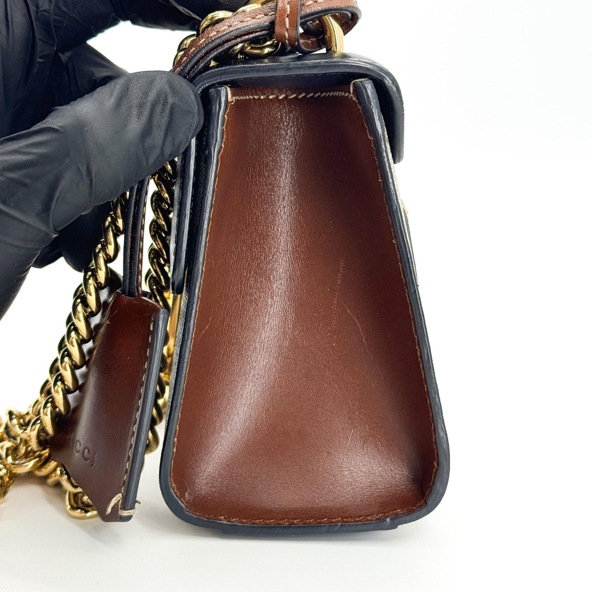 Gucci Padlock Top Handle GG Coated Canvas and Leather, Black, Canvas, Handbag