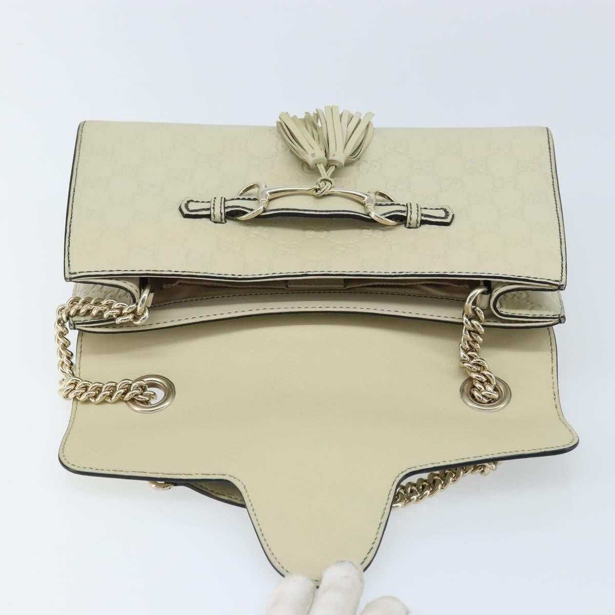 Gucci Emily Chain Flap Guccissima Leather, Beige, Leather, Shoulder Bag