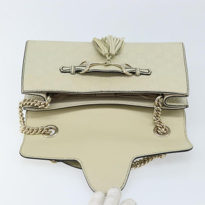 Gucci Emily Chain Flap Guccissima Leather, Beige, Leather, Shoulder Bag