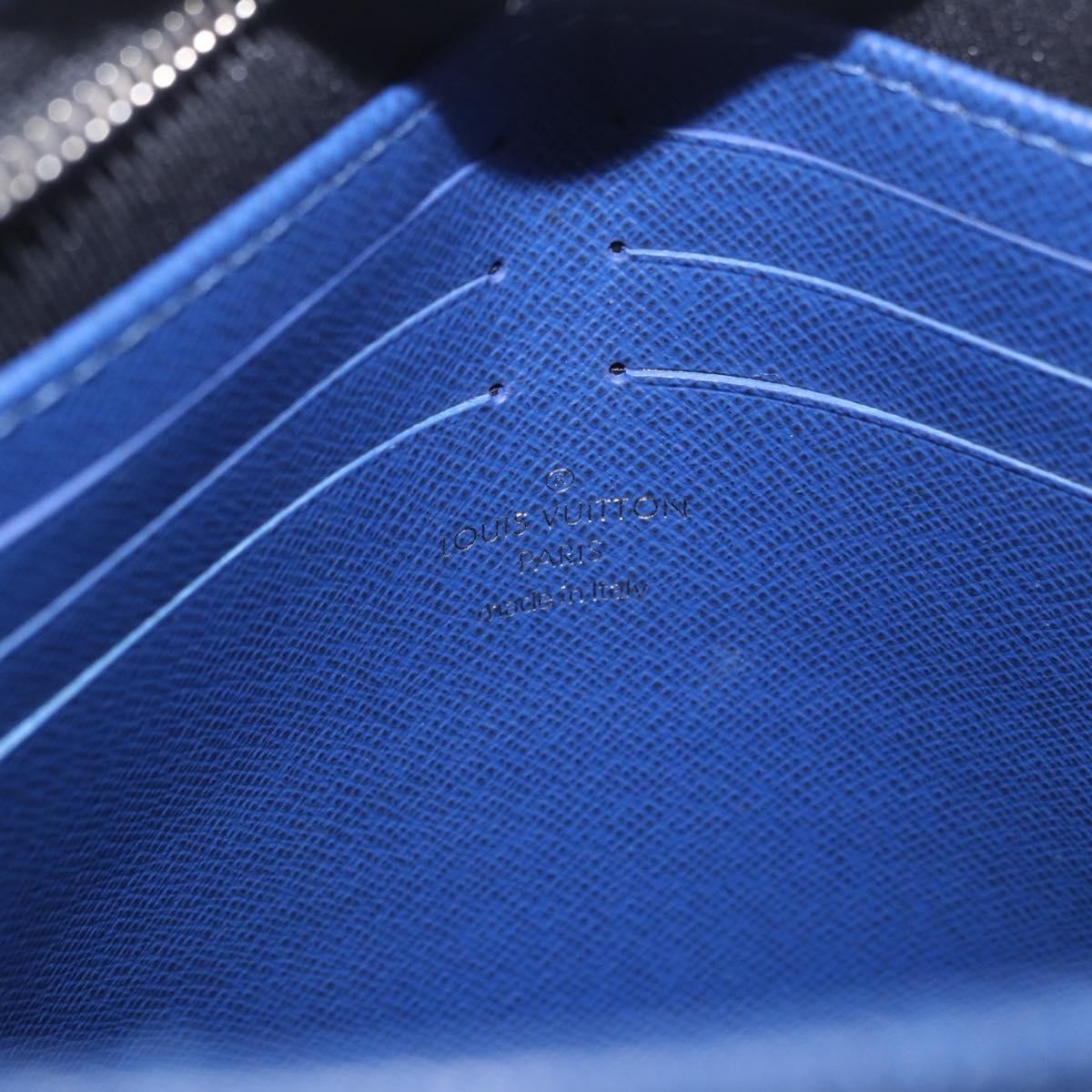Louis Vuitton Pochette Voyage Monogram Taigarama, Blue, Leather, Clutch