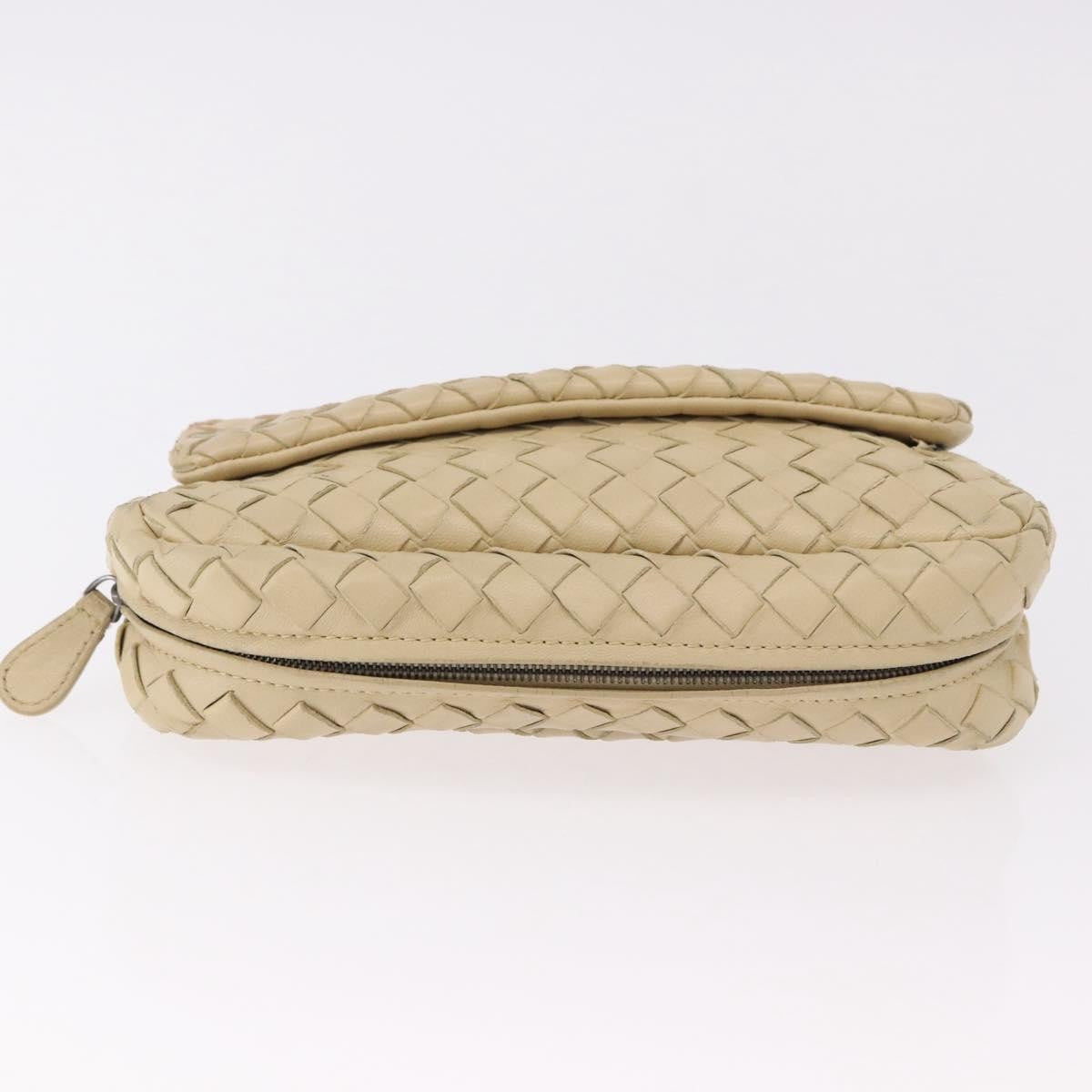 Bottega Veneta Intrecciato Shoulder Leather, Beige, Leather, Shoulder Bag