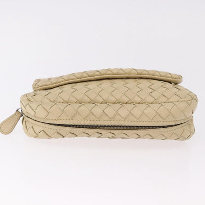 Bottega Veneta Intrecciato Shoulder Leather, Beige, Leather, Shoulder Bag