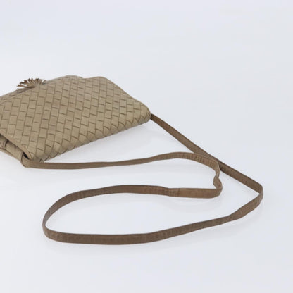 Bottega Veneta Tassel Flap Intrecciato Nappa, Beige, Leather, Crossbody Bag