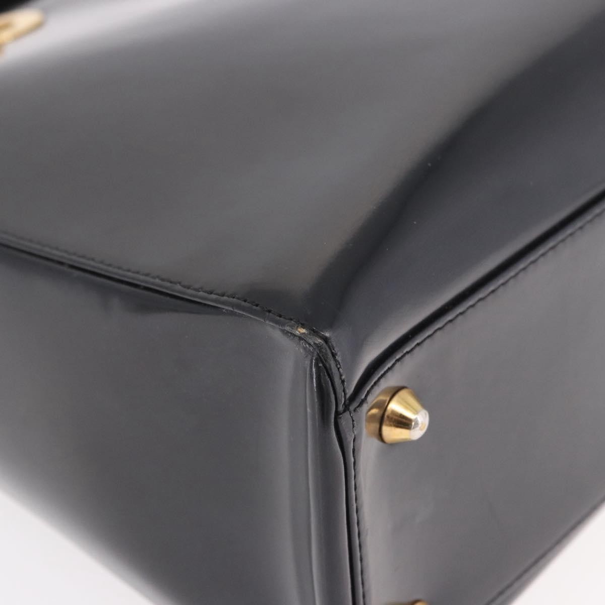 Christian Dior Vintage Lady Dior Patent, Black, Patent Leather, Handbag