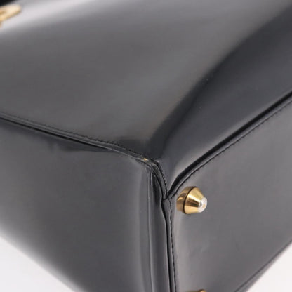 Christian Dior Vintage Lady Dior Patent, Black, Patent Leather, Handbag