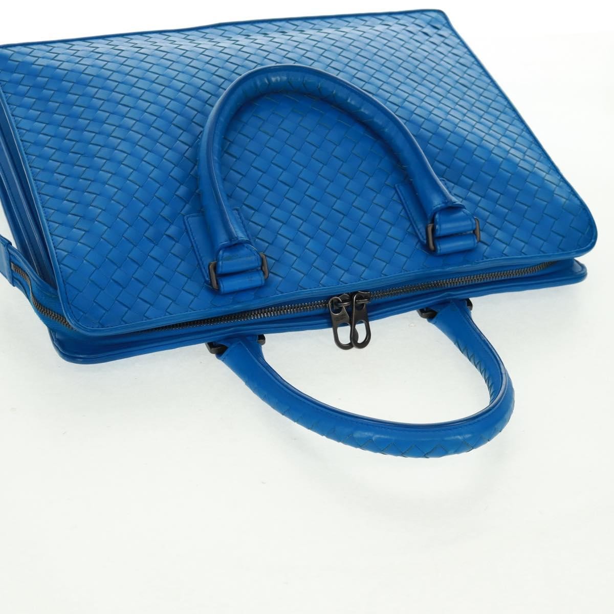 Bottega Veneta Top Zip Intrecciato Nappa, Blue, Leather, Briefcase