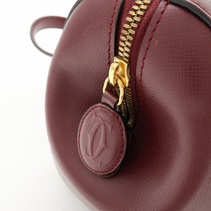 Cartier Must de Cartier Boston Leather, Burgundy, Leather, Travel Bag