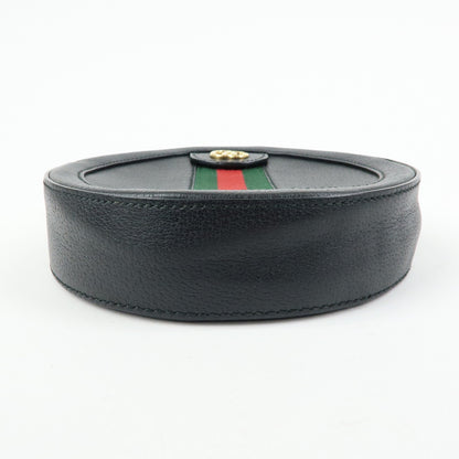 Gucci Ophidia Round Leather, Black, Leather, Shoulder Bag