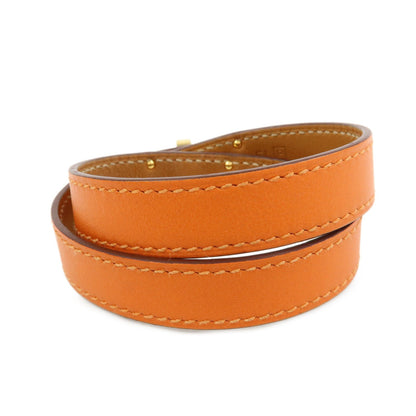 Hermes Kelly Double Tour Leather, Orange, Leather, Bracelet