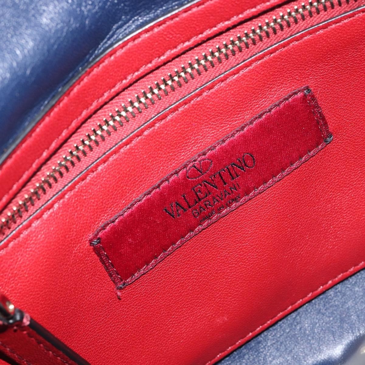 Valentino Garavani Rockstud Spike Flap Quilted Leather, Navy, Leather, Shoulder Bag