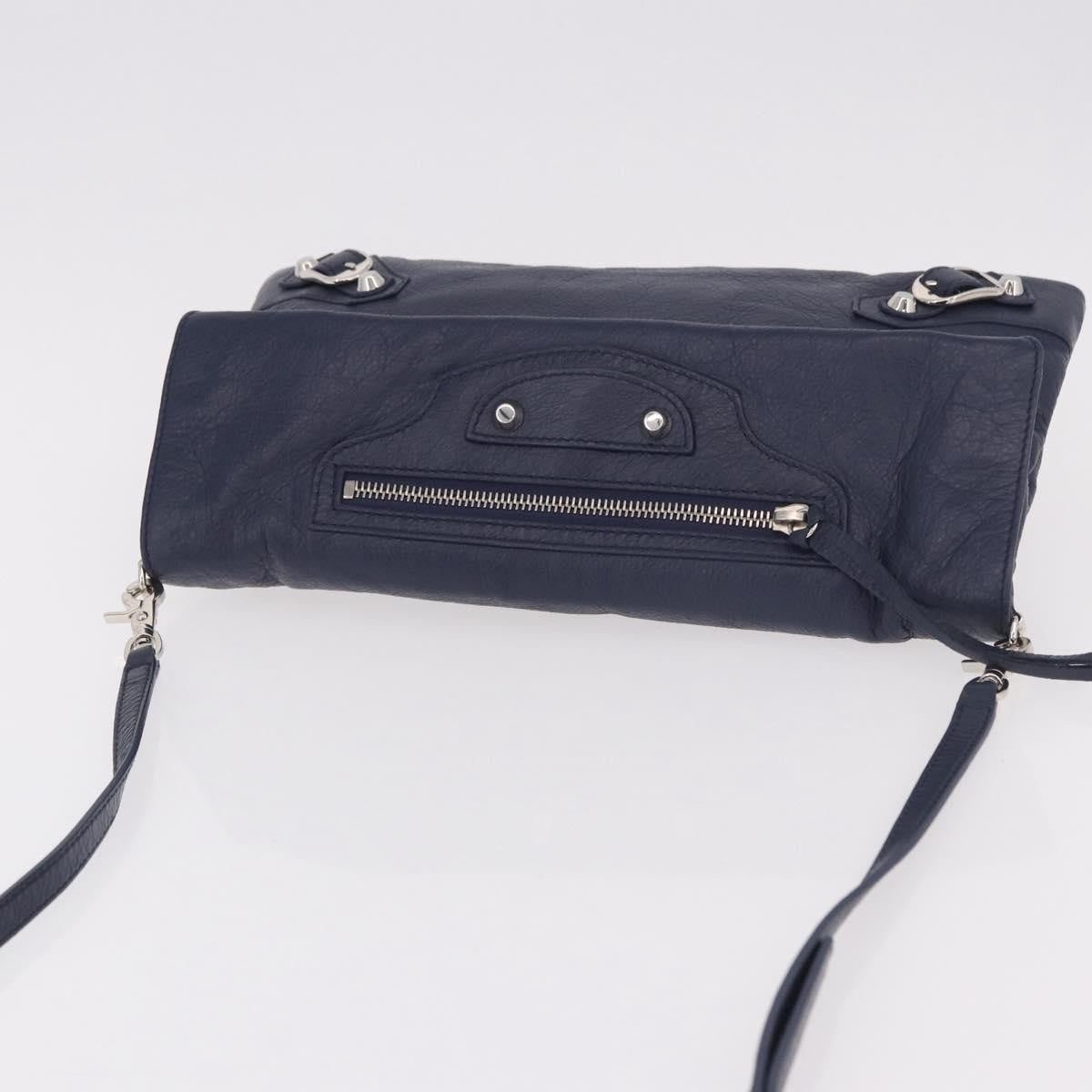 Balenciaga Classic Studs Envelope Strap Clutch Leather, Navy, Leather, Clutch