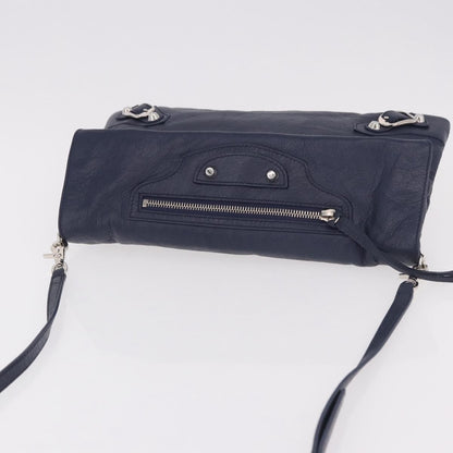 Balenciaga Classic Studs Envelope Strap Clutch Leather, Navy, Leather, Clutch