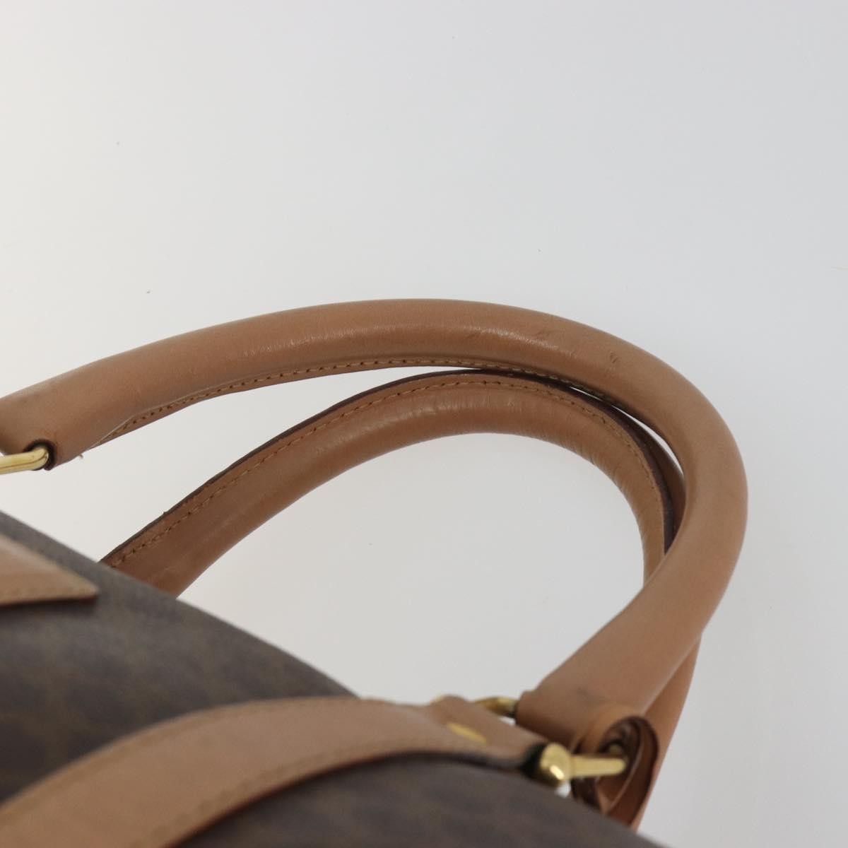 Celine Vintage Macadam Boston Canvas, Brown, PVC, Handbag
