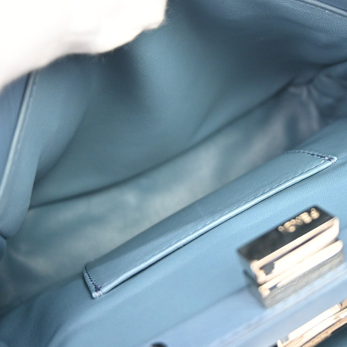 Fendi Peekaboo Leather, Blue, Leather, Handbag
