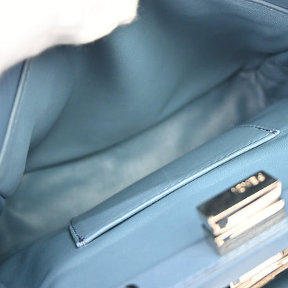 Fendi Peekaboo Leather, Blue, Leather, Handbag
