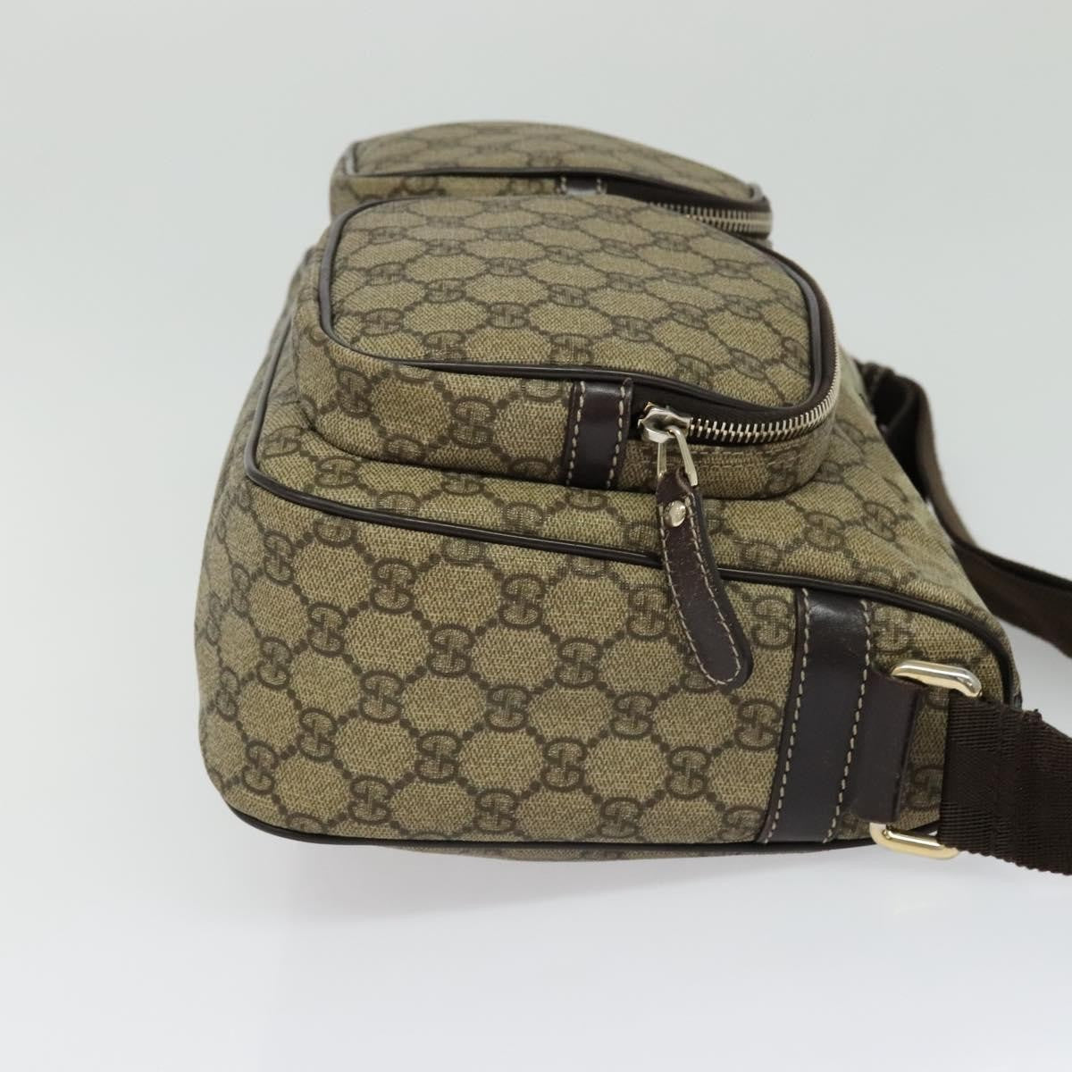 Gucci Double Pocket Messenger GG Coated Canvas, Beige, Canvas, Handbag