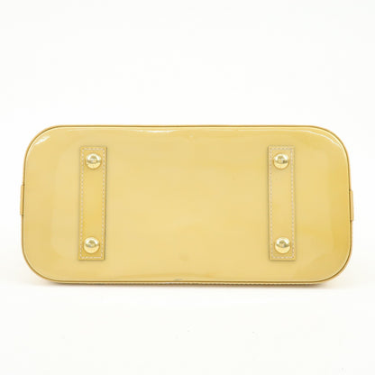 Louis Vuitton Alma Monogram Vernis, Yellow, Patent Leather, Handbag