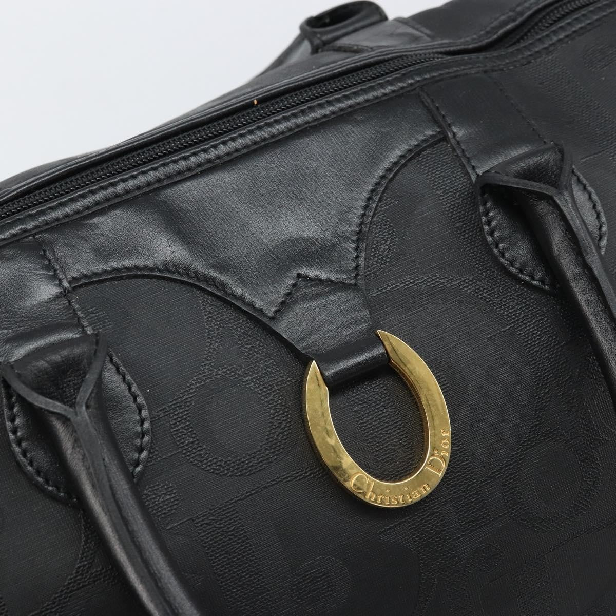 Christian Dior Vintage Trotter Boston Canvas, Black, Canvas, Travel Bag