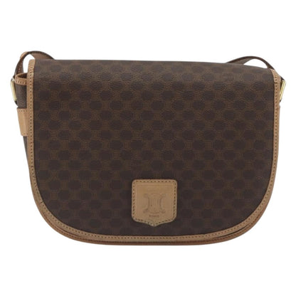 Celine Macadam Canvas, Brown, Canvas, Shoulder Bag