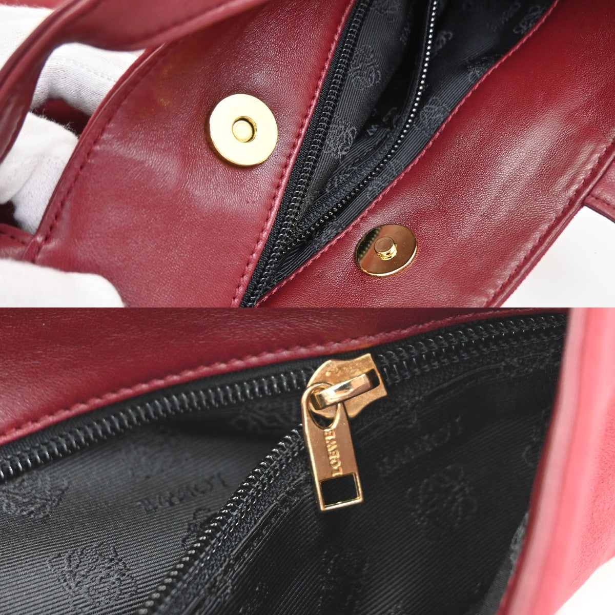 Loewe Anagram Tote Suede, Red, Suede, Tote Bag