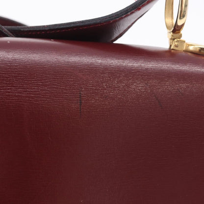 Celine Shoulder Leather, Burgundy, Leather, Shoulder Bag