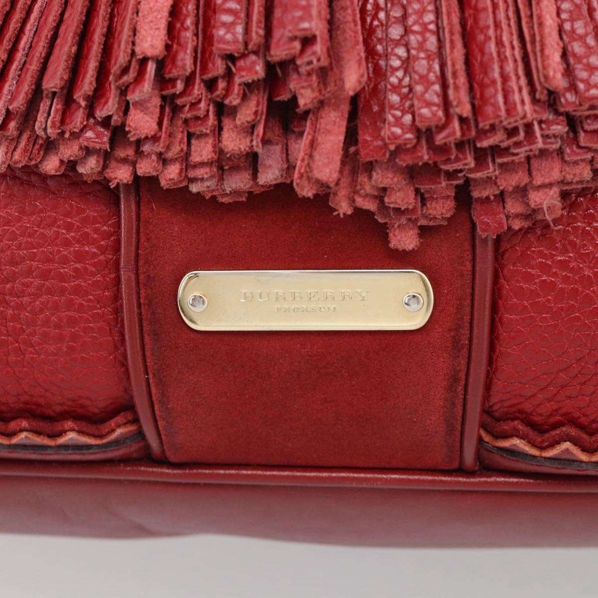Burberry Hedwig Bowler Leather with Suede, Red, Leather, Handbag