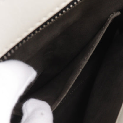 Fendi DotCom Convertible Satchel Whipstitch Leather, White, Leather, Handbag