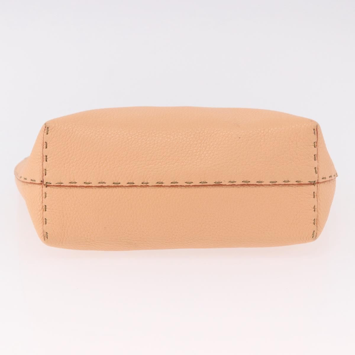 Fendi Selleria Carla Leather, Orange, Leather, Tote Bag