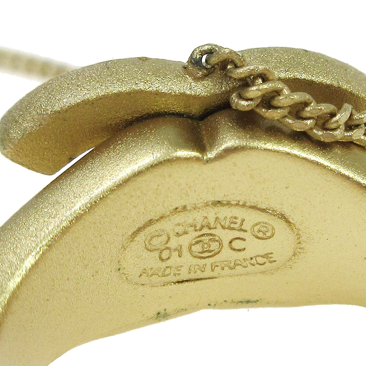 Chanel Logo Cuff with CC Metal with Crystal, Gold, Gold, Bracelet