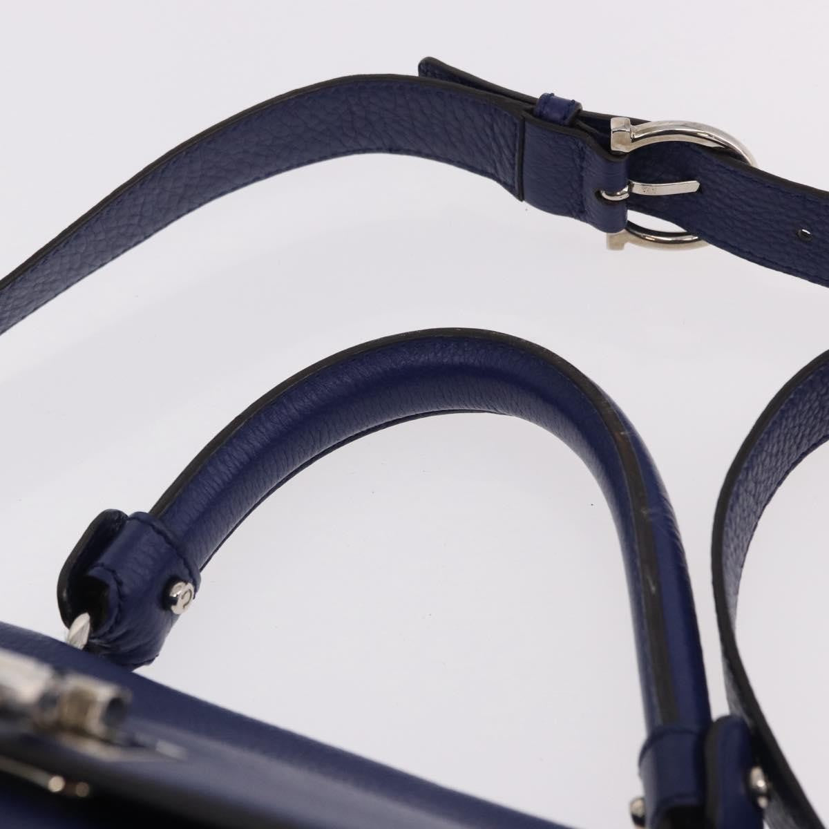 Salvatore Ferragamo Sofia Satchel Leather, Blue, Leather, Handbag