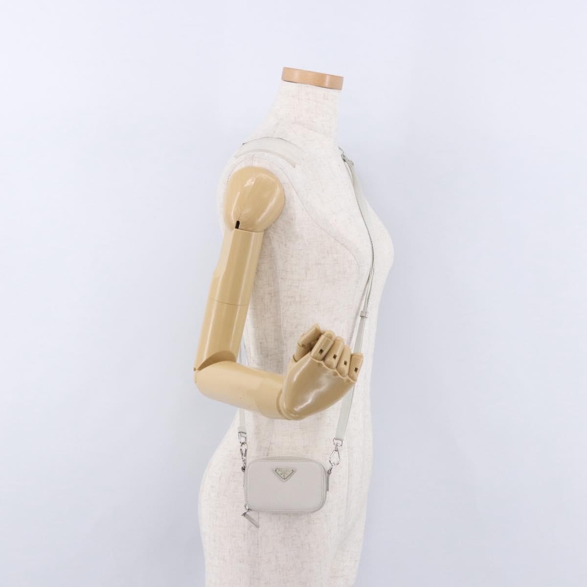 Prada Brique Camera Crossbody Bag Saffiano Leather, Beige, Leather, Clutch
