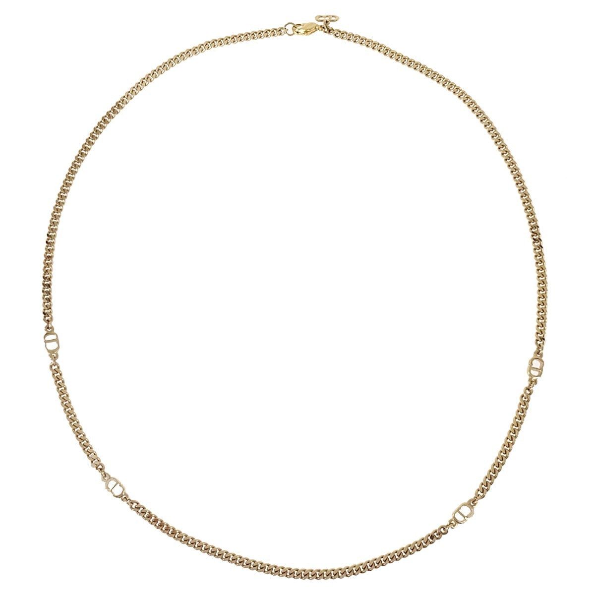 Christian Dior CD Chain Link Metal, Gold, Gold Plated, Necklace