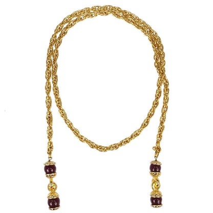 Chanel Vintage CC Pendant Drop Metal with Gripoix, Multicolour, Gold Plated, Necklace