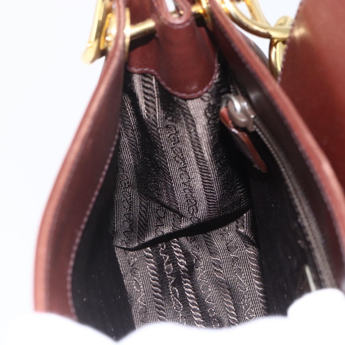 Prada Vintage Leather, Brown, Leather, Shoulder Bag