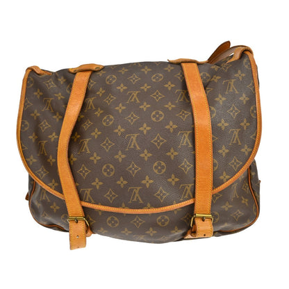 Louis Vuitton Saumur Monogram, Brown, Canvas, Shoulder Bag