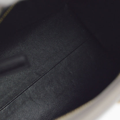 Saint Laurent Monogram Cabas Leather, Gray, Leather, Tote Bag