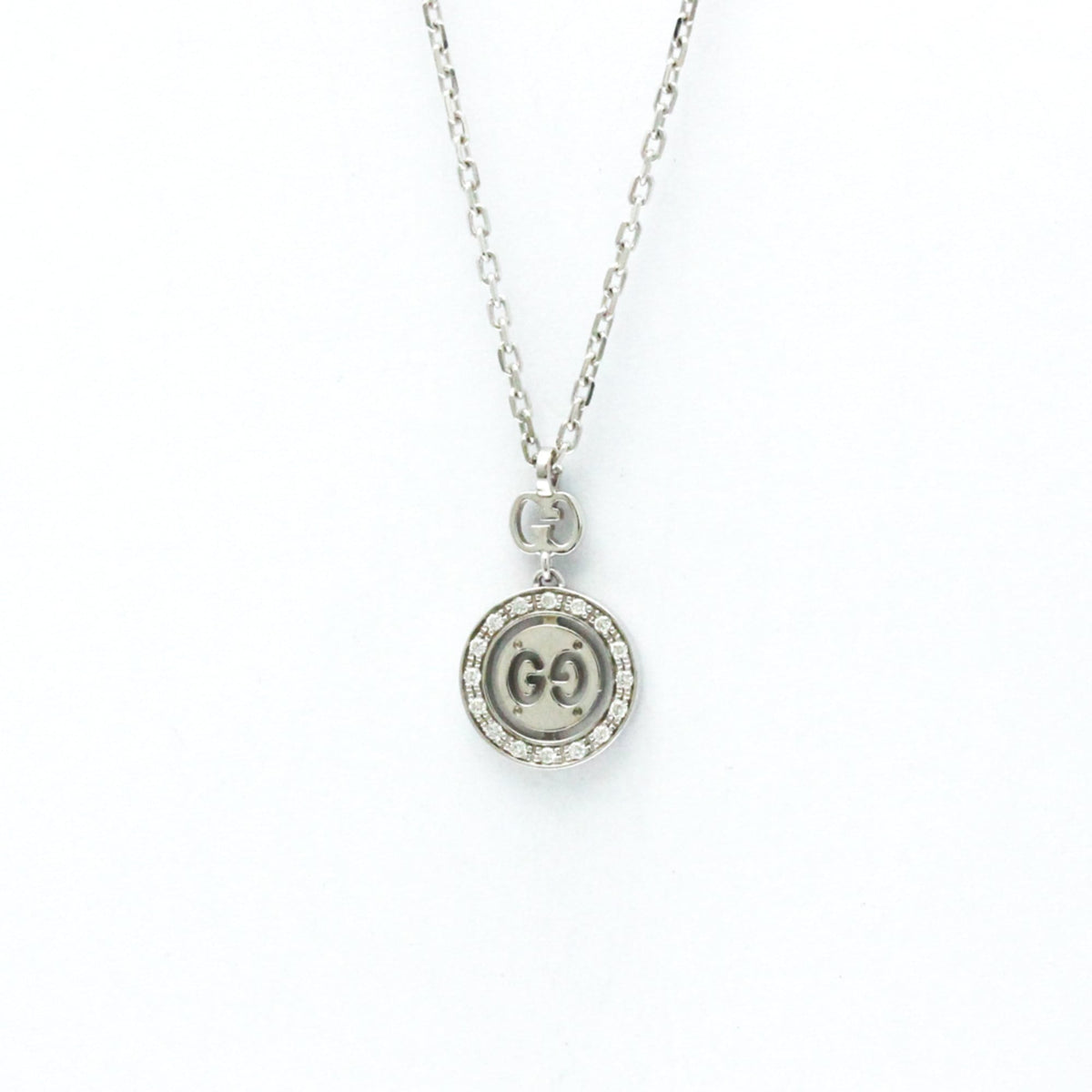 Gucci Icon Twirl 18K White Gold with Diamonds, Silver, White Gold, Necklace