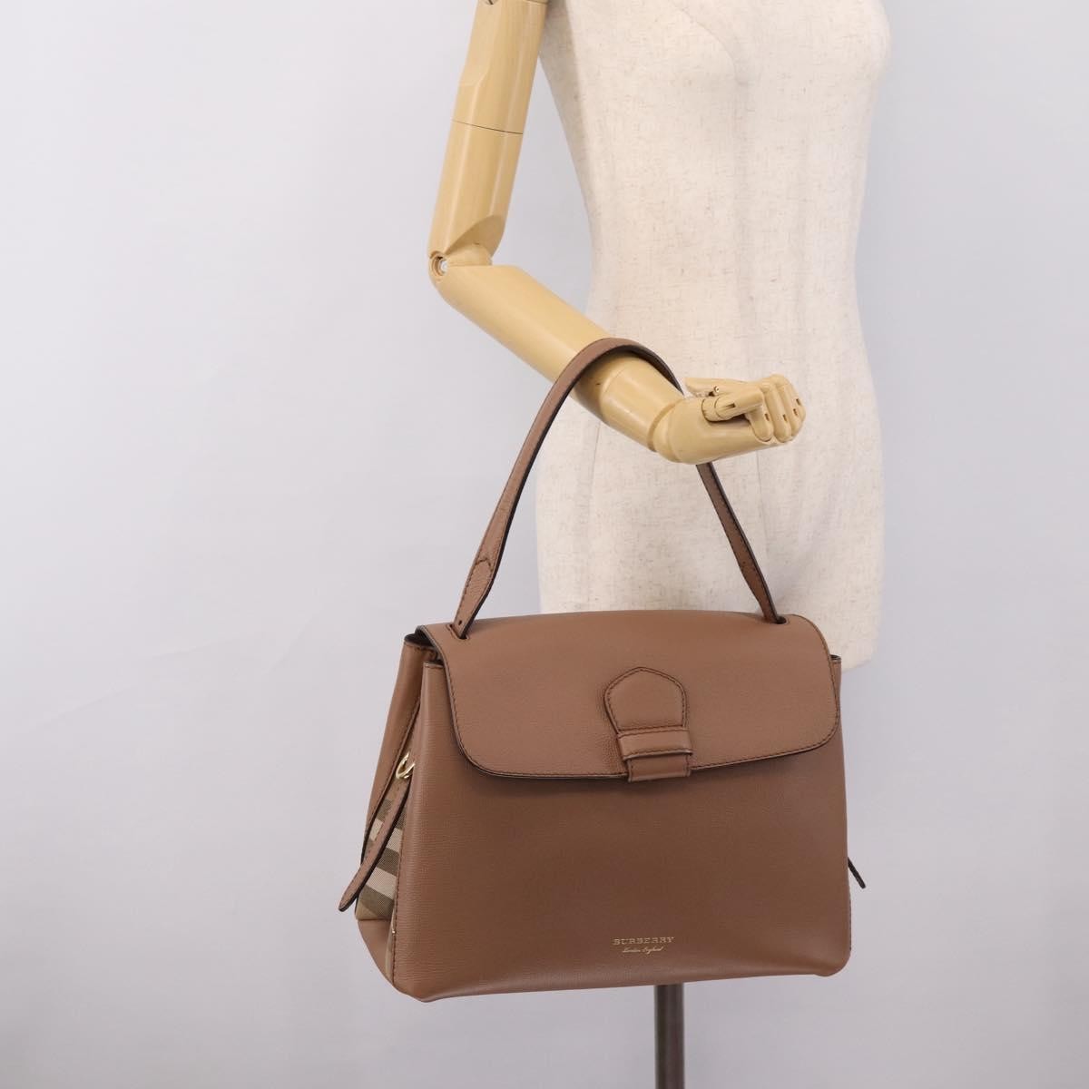 Burberry Camberley Top Handle Leather, Brown, Leather, Shoulder Bag