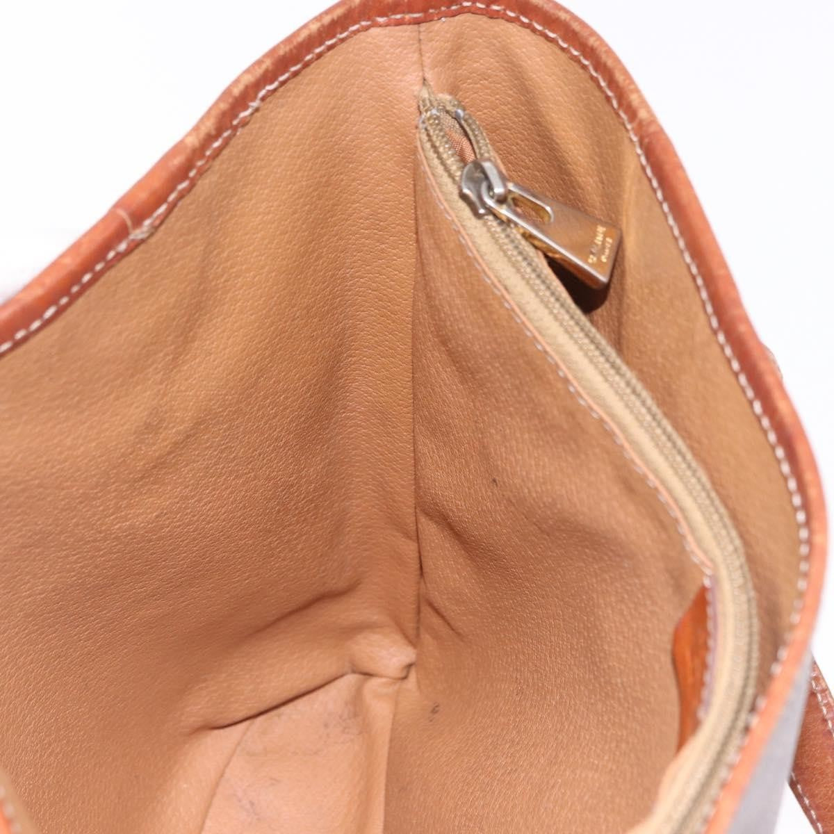Celine Vintage Macadam Canvas, Brown, Canvas, Handbag