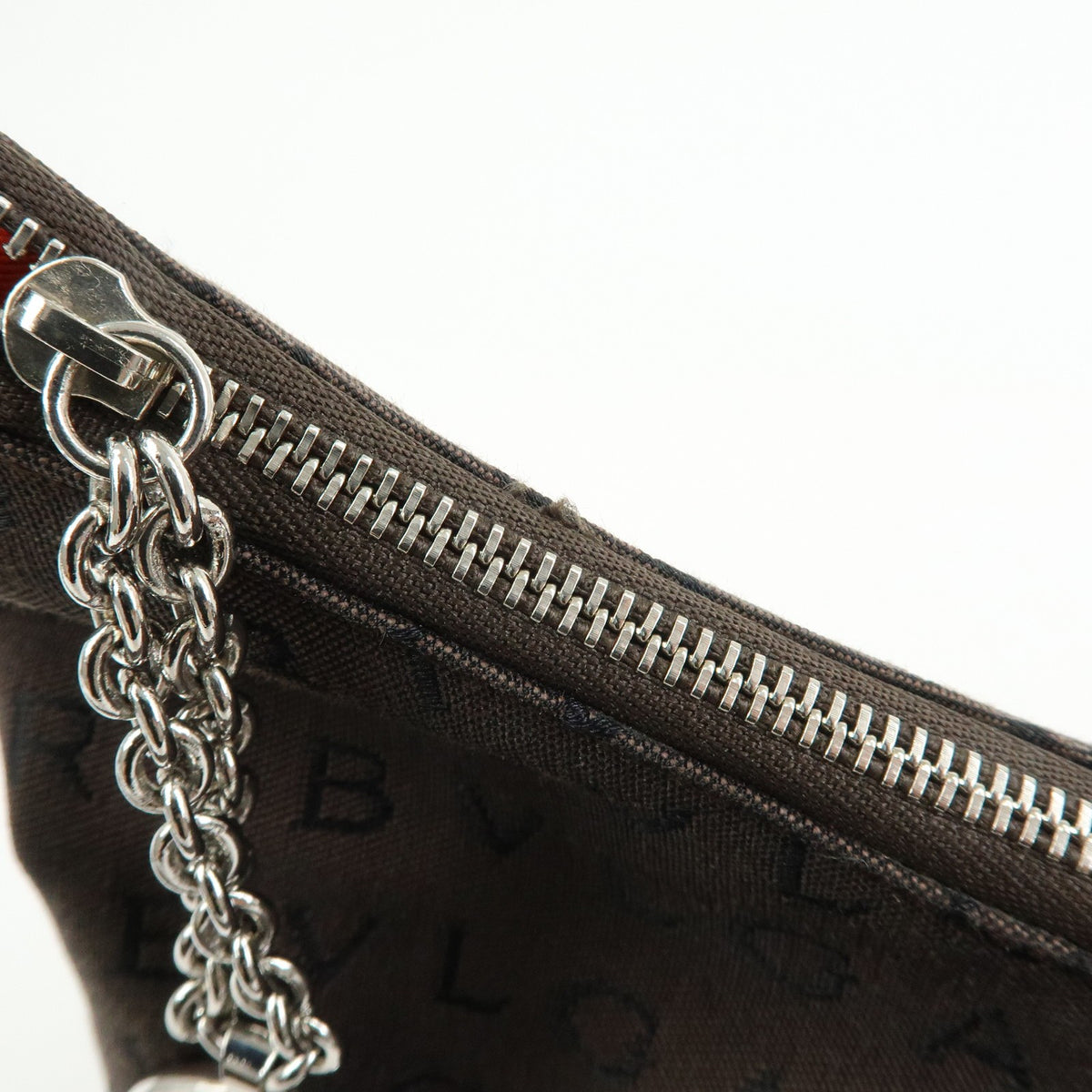 Bvlgari Logomania Suede, Brown, Canvas, Handbag