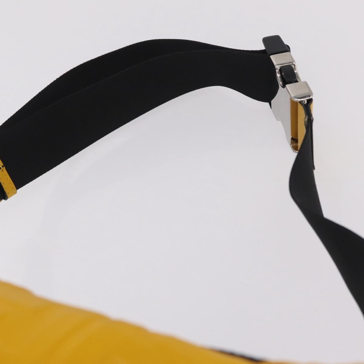 Fendi Zip Waist Zucca Embossed Leather, Yellow, Canvas, Handbag