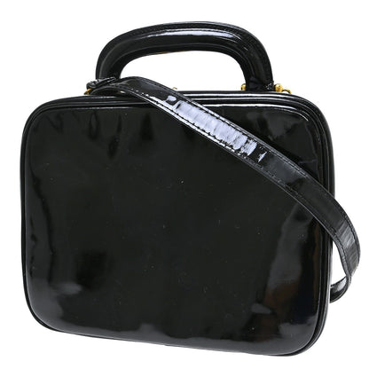 Chanel Vintage Timeless Zip Around Vanity Case Patent, Black, Patent Leather, Handbag