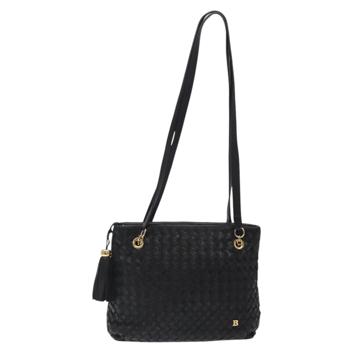 Bally Vintage Quilted leather, Black, Leather, Shoulder Bag